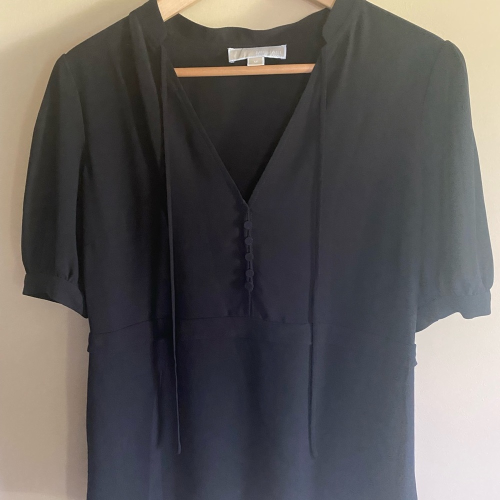 Michael Kors black semi-sheer blouse
